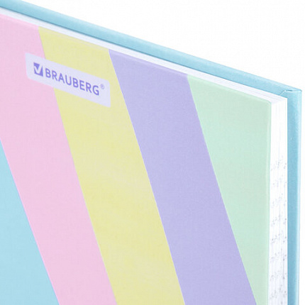 Блокнот А5 134х206 мм, 80 л., твёрдый, клетка, BRAUBERG, кросс-серия PASTEL, 117015