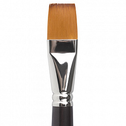 Кисть художественная профессиональная BRAUBERG ART CLASSIC, синтетика мягкая под колонок, плоская, № 24, короткая ручка, 200707