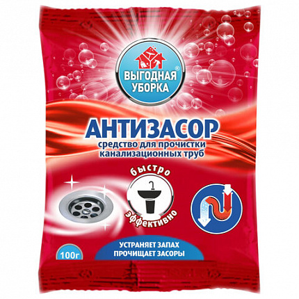 Средство для прочистки канализационных труб 100 г, ВЫГОДНАЯ УБОРКА, РЕНЕССАНС КОСМЕТИК, МИНПРОМТОРГ, 2535