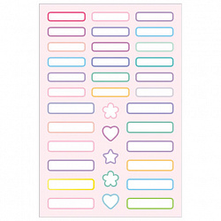 Наклейки бумажные для маркировки ПОДПИШУ ВСЕ для девочек, НАБОР 4 листа А5, 113 наклеек, HATBER