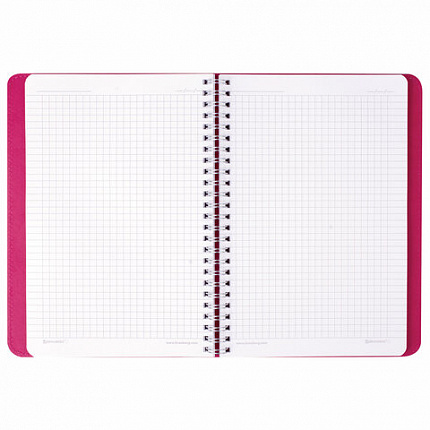 Тетрадь А5 (148x218 мм), BRAUBERG "Office PRO", гибкая, под кожу, гребень, 80 л., красная, 111042