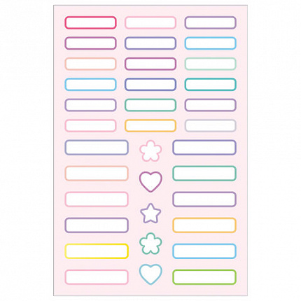 Наклейки бумажные "Подпишу всё" для девочек, НАБОР 4 листа А5, 113 наклеек, HATBER, 094174