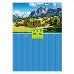 Тетрадь А4 80 л., HATBER, скоба, клетка, глянцевая ламинация, "Живописные пейзажи" (микс), 083006, 80Т4лВ1