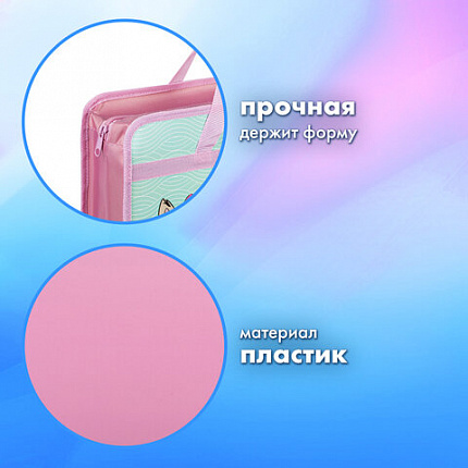 Папка на молнии с ручками BRAUBERG А4, 1 отделение, пластик, 80 мм, "BEST PALS", 271467