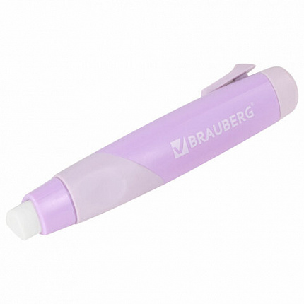 Ластик выдвижной BRAUBERG "REWIND", 112х21х24 мм, белый, пастельные цвета корпуса ассорти, 272686