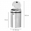 Ведро для мусора СЕНСОРНОЕ 12 л, нержавеющая сталь, зеркальная крышка, питание от 4-х батареек AA (не входят в комплект), LAIMA, 609327