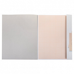 Бумага масштабно-координатная (миллиметровая), папка, БОЛЬШОЙ ФОРМАТ А3, оранжевая, 10 листов, 65 г/м2, STAFF, 113486