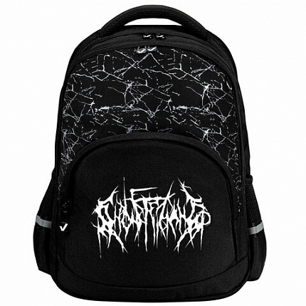 Рюкзак BRAUBERG SOFT, 2 отделения, 3 кармана, "Lettering", СВЕТЯЩИЙСЯ, 40х31х15 см, 272034