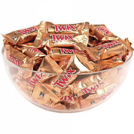 Батончики мини TWIX "Minis" печенье с карамелью в молочном шоколаде, 1 кг, 57237