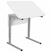 Стол-парта 1-местный, регулируемый угол, СУТ.54-01, 600х500х640-780 мм, рост 4-6, серый каркас, ЛДСП белая