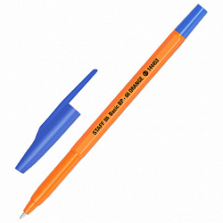 Ручка шариковая STAFF "Basic BP-66 ORANGE", СИНЯЯ, корпус оранжевый, узел 1 мм, линия письма 0,5 мм, 144453