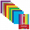 Картон цветной А4 2-сторонний МЕЛОВАННЫЙ, 10 листов 10 цветов, папка, HATBER, 195х280 мм, "Creative Set", 032441, 10Кц4_05934