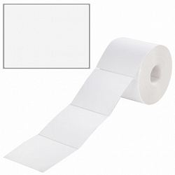 Термоэтикетки ЭКО, 100х100 мм, 1000 этикеток в ролике, прозрачная подложка из пленки, 114509