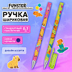 Ручка шариковая с принтом FUNSTER (ФАНСТЕР) STICK "CUTE CAPY", СИНЯЯ, SOFT TOUCH покрытие, узел 0,7 мм, линия письма 0,35 м, 144393