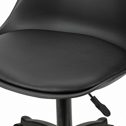 Кресло стул BRABIX "Eames MG-310 PL", пластик черный, экокожа черная, 532927