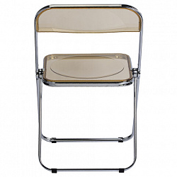 Стул складной прозрачный янтарный BRABIX "Glam CF-020", хромированный каркас, пластик, 533246