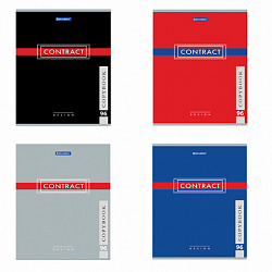 Тетрадь А5, 96 л., BRAUBERG, скоба, клетка, обложка картон, "CONTRACT", 400523