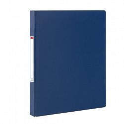 Папка на 2 кольцах, ПРОЧНАЯ, картон/ПВХ, BRAUBERG "Office", СИНЯЯ, 35 мм, до 180 листов, 271843