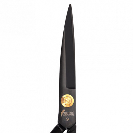 Ножницы портновские 240 мм, КЛАССИЧЕСКИЕ, черные, ручки с силиконовым покрытием, ОСТРОВ СОКРОВИЩ, 665598