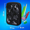 Пенал ПИФАГОР, 3 отделения, ламинированный картон, 19х11 см, "Black camo", 273489