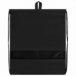 Мешок для обуви BRAUBERG БОЛЬШОЙ, с ручкой, карман на молнии, сетка, 49х41 см, "Total Black", 273453