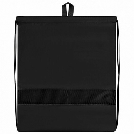 Мешок для обуви BRAUBERG БОЛЬШОЙ, с ручкой, карман на молнии, сетка, 49х41 см, "Black and White", 273452