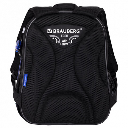 Ранец BRAUBERG QUADRO, 3 отделения, с брелком, "Огненный паук", 37х28х18 см, 273106