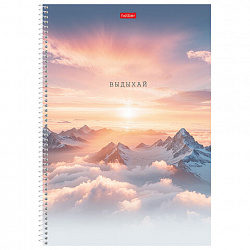 Тетрадь А4 96 л., HATBER, спираль, клетка, матовая ламинация, "В моменте" (микс в спайке), 093591, 96Т4лВ1сп