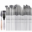 Кисти художественные набор 23 шт., синтетика с мастихином, в пенале, BRAUBERG ART DEBUT, 201048
