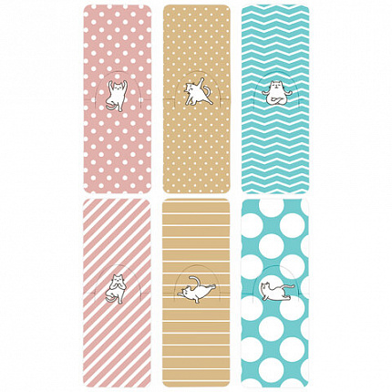 Закладки для книг МАГНИТНЫЕ c высечкой, "CAT YOGA", набор 6 шт., 35х25 мм, BRAUBERG, 113162