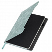 Блокнот А5 165x218 мм, BRAUBERG "Perfect", под кожу софт-тач, держатель для ручки, 80 листов, клетка, серо-голубой, 116615