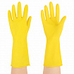 Перчатки МНОГОРАЗОВЫЕ латексные с хлопчатобумажным напылением, желтые, размер 7-8, M (средний), вес 53 г, KOMFI, DGL025P