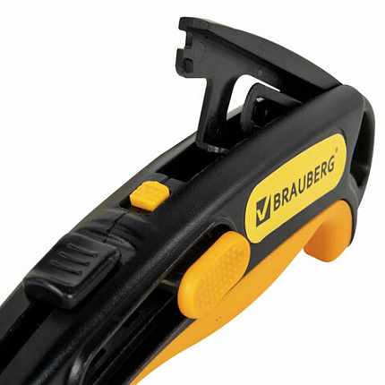 Нож универсальный мощный, BRAUBERG METALLIC PRO, автофиксатор, функция автовозврата, 238737