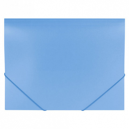 Папка на резинках BRAUBERG "Office", голубая, до 300 листов, 500 мкм, 228078