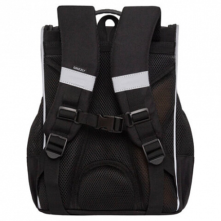 Ранец GRIZZLY анатомическая спинка, с мешком для обуви, для мальчиков, "SPACEMAN RACE", 33х25х13 см, RAm-585-4/1