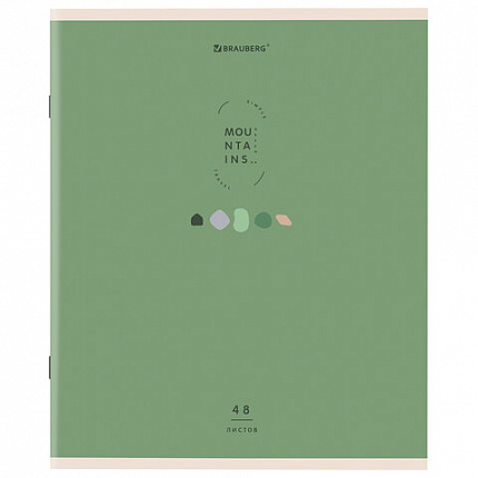 Тетрадь А5 48 л. BRAUBERG скоба, клетка, обложка картон, "Natural" (микс в спайке), 404359