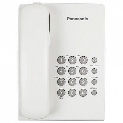 Телефон PANASONIC KX-TS2350RUW, белый, повторный набор, тональный / импульсный режим
