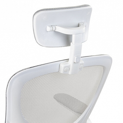 Кресло CROMEX (КРОМЕКС) "Dynamic CH-699", откидные подлокотники, пластик белый, сетка/ткань TW, серое, 533070