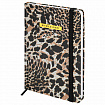 Ежедневник недатированный с резинкой А5 145х203 мм, BRAUBERG, твердый, фольга, 128 л., "Leopard", 116291