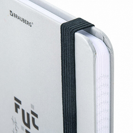 Блокнот с резинкой в клетку 96 л., МАЛЫЙ ФОРМАТ А6, 109х148 мм, твердая обложка, BRAUBERG, "Future", 116332