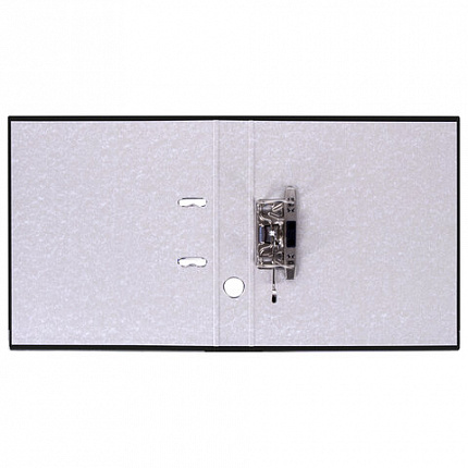 Папка-регистратор, покрытие пластик, 50 мм, ПРОЧНАЯ, с уголком, BRAUBERG, черная, 226589