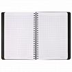 Бизнес-тетрадь на гребне А5 148x218 мм, BRAUBERG "Office PRO", под кожу, клетка, 80 л., чёрная, 111046