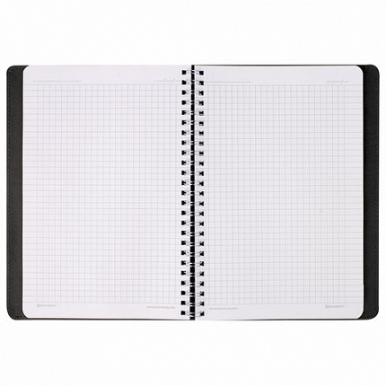 Тетрадь А5 (148x218 мм), BRAUBERG "Office PRO", гибкая, под кожу, гребень, 80 л., черная, 111046