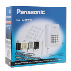 Телефон PANASONIC KX-TS2350RUW, белый, повторный набор, тональный / импульсный режим