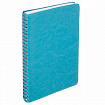 Бизнес-тетрадь на гребне А5 148x218 мм, BRAUBERG "Office PRO", под кожу, клетка, 80 л., бирюзовая, 111043
