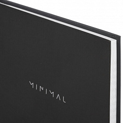 Блокнот А5 134х206 мм, 80 л., твёрдый, клетка, BRAUBERG "Minimal", черный, 116436