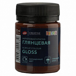 Краска акриловая глянцевая "Декола", банка 50 мл, коричневая, Невская Палитра, 2928419
