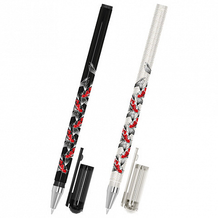 Ручка шариковая с принтом FUNSTER STICK "FISH KOI", СИНЯЯ, SOFT TOUCH покрытие, узел 0,7 мм, линия письма 0,35 мм, 144388