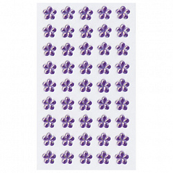 Стразы самоклеящиеся "Цветы", розовые, 10 мм, 45 шт., на подложке, ОСТРОВ СОКРОВИЩ, 661577