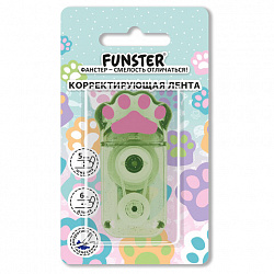 Корректирующая лента FUNSTER (ФАНСТЕР) "Кошачьи лапки", 5 мм х 6 м, ассорти, блистер, 274661